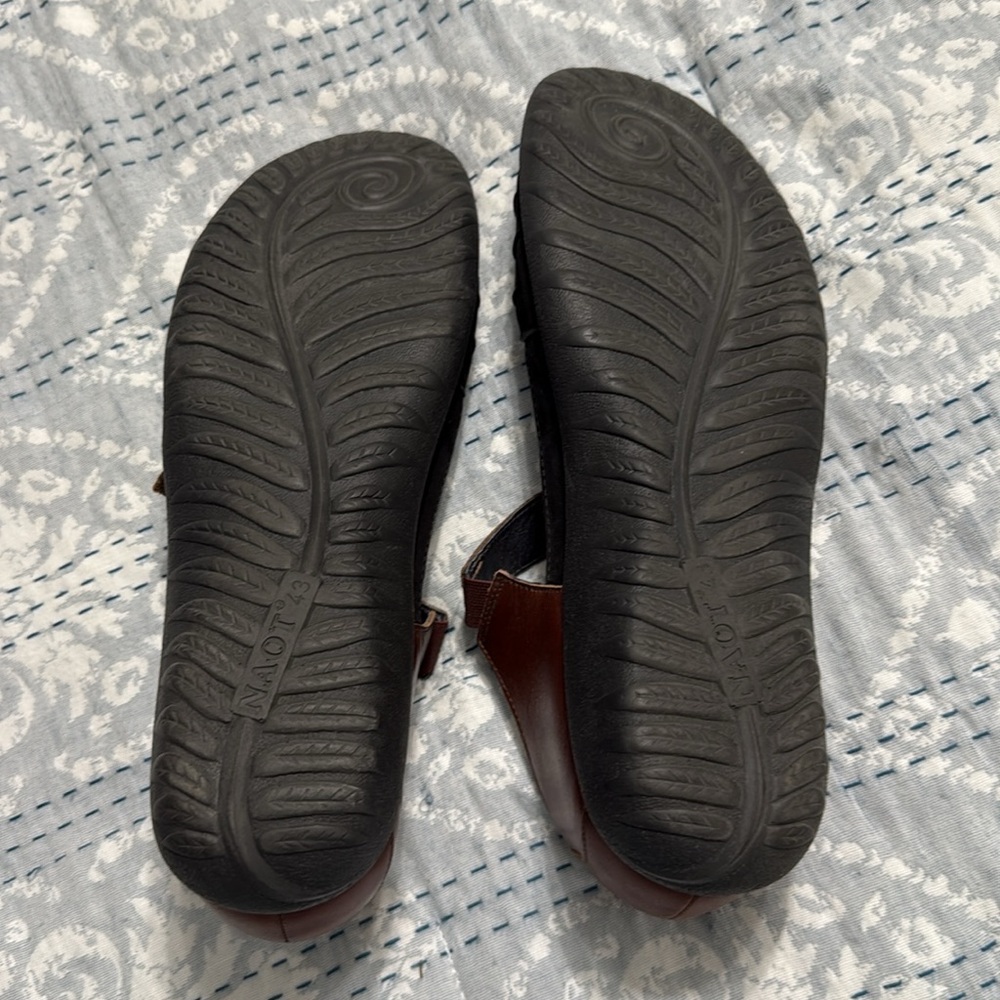 Naot Black and Brown Sandals with Cushioned Footbed - Picture 5 of 7